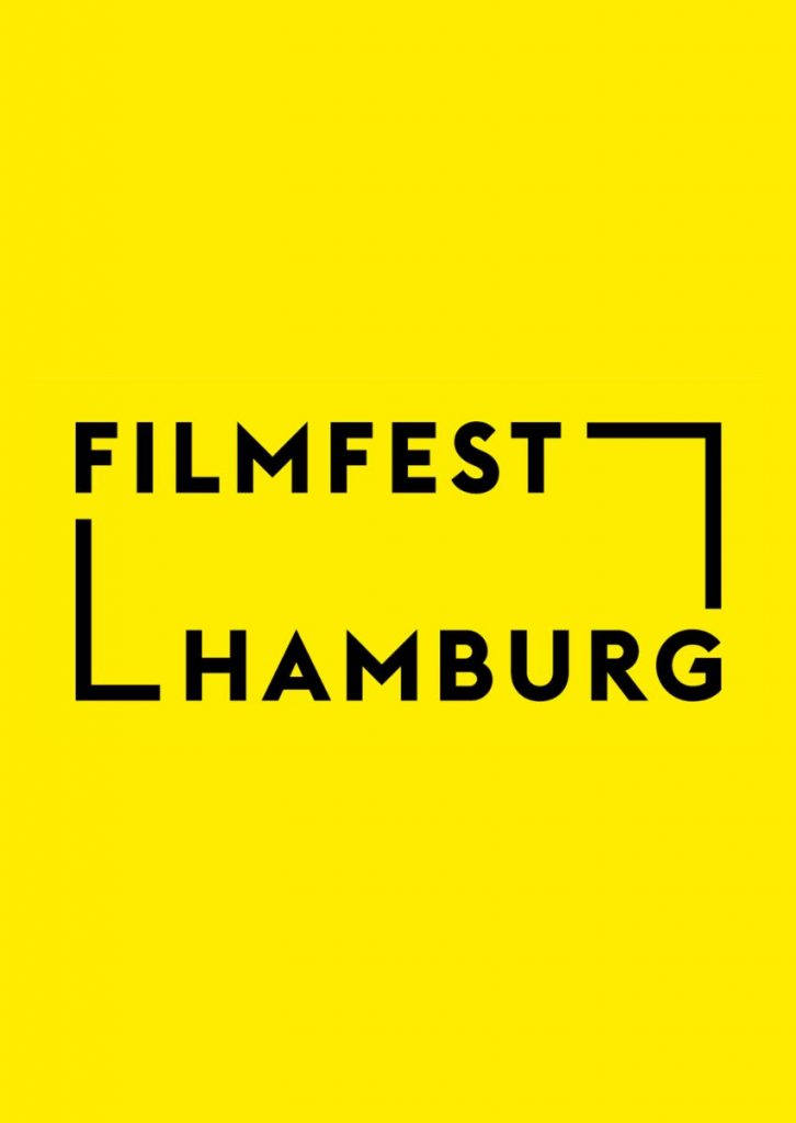 Logo des Filmfest Hamburg. In schwarzer Schrift auf gelbem Grund steht Filmfest Hamburg.